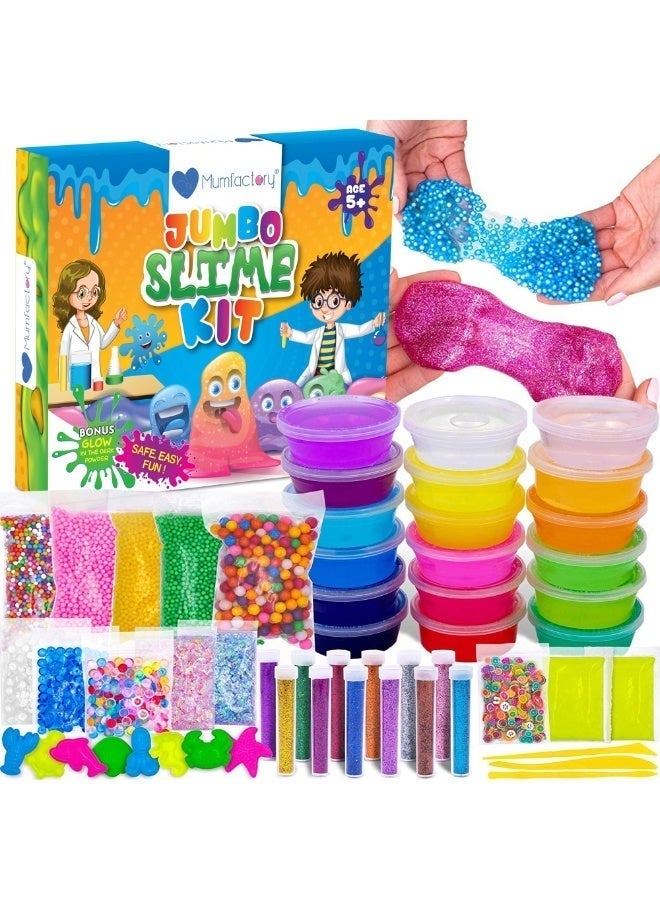Mumfactory DIY Slime Kit for Kids Girls Boys, Party Favors & Great Gift, Glow in The Dark - Image 1